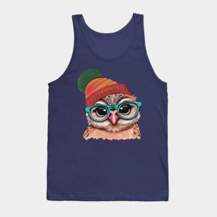 Owl Wearing Glasses Tank Top